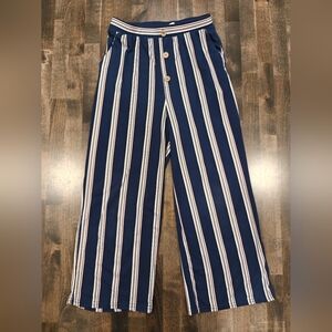 kids emma & elsa blue Pink Stripe Wide Leg pants 10/12